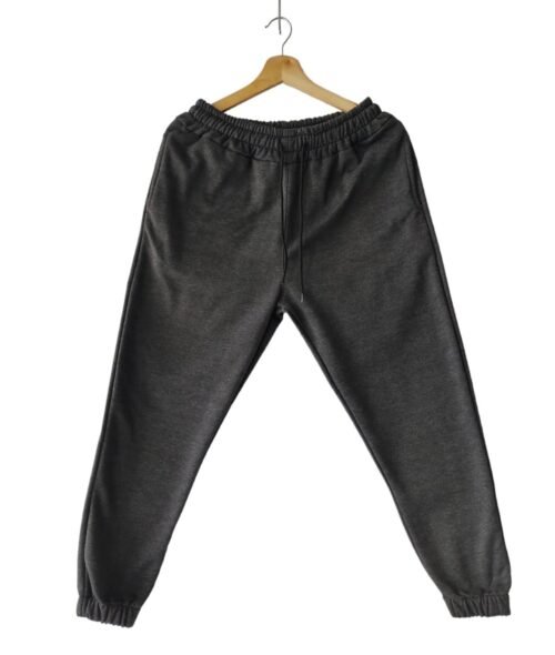 Jogger Dama Gris Oscuro M en algodón perchado con ajuste de cordón y resorte en cintura y bota