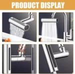 Extensor de Grifo 4 en 1 con rotación 360°, flujo en cascada y diseño práctico para cocina y baño