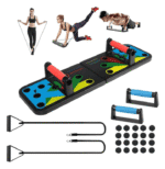 Tabla Push con Bandas para Ejercicio plegable y multifuncional para entrenamientos en casa