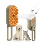 Cepillo Vapor Portátil Para Mascotas con cerdas suaves y tecnología de vapor para limpieza eficaz