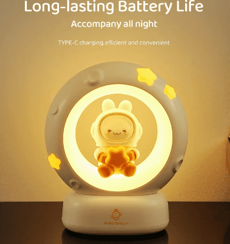 Lámpara de Gato / Conejo de silicona con sensor táctil, luz nocturna recargable y diseño adorable