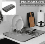 Escurridor / Tapete Absorbente Platos en color gris, elegante y funcional para la cocina