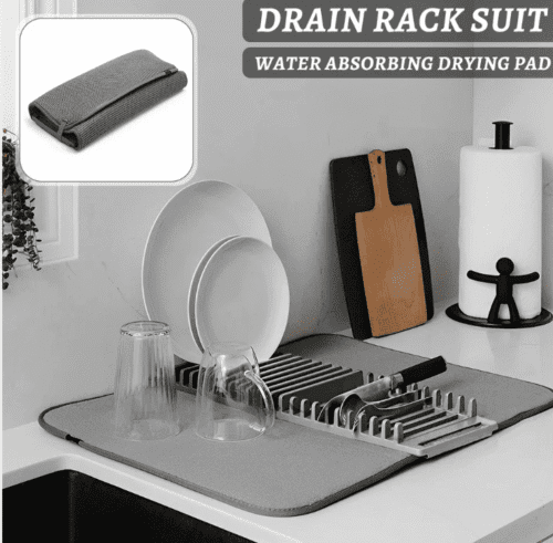 Escurridor / Tapete Absorbente Platos en color gris, elegante y funcional para la cocina