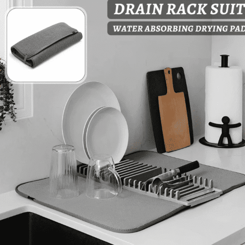 Escurridor / Tapete Absorbente Platos en color gris, elegante y funcional para la cocina